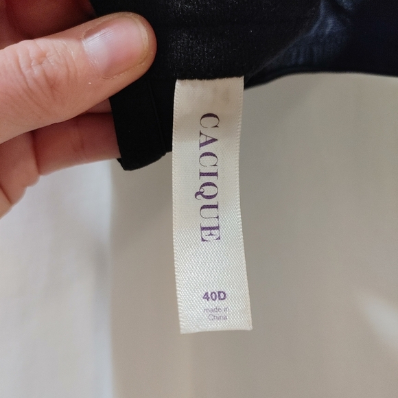 Cacique Smooth Lightly Lined Balconette Bra Black 40D Medium Coverage Molded Cup - Picture 6 of 7